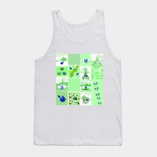 Bird Lovers Patchwork Pattern Tank Top